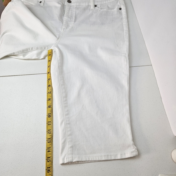 Talbots Flawless White Denim Pedal Pusher Capris Pants Size 16P Petite - Picture 9 of 12